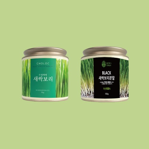 (햇콕) 새싹보리 분말(캔형) 초록새싹보리 110g / 블랙새싹보리 150g / 초록선물세트+가방